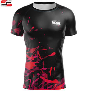 Camiseta de Compresión Personalizada de Manga Corta para Surf, MMA, Jiu Jitsu, Diseña Tu Propio Logotipo, Ropa de Artes Marciales Sublimada - Product Image 3