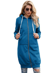 Sudadera con Capucha de Punto de Secado Rápido, Antiencogimiento, Informal, con Cremallera Completa en la Parte Delantera, de Una Pieza, Personalizada de Fábrica OEM para Mujer - Product Image 4