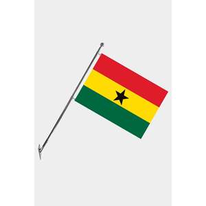 Ensemble de mât de drapeau télescopique mural du Ghana avec drapeaux en polyester durables et graphiques d'impression numérique personnalisables - Product Image 1