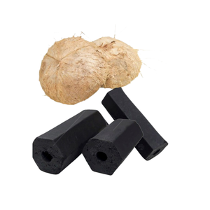 Parrilla de carbón de cáscara de coco hexagonal Briqueta de carbón de alto calor de larga duración Característica de calentamiento de carbón negro para cachimba - Product Image 2