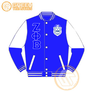 Zeta Phi Beta เสื้อแจ็กเก็ตทีมโรงเรียนสำหรับผู้หญิงผ้าซาตินปักตราตัวอักษรคุณภาพสูงระบายอากาศได้ดี - Product Image 3