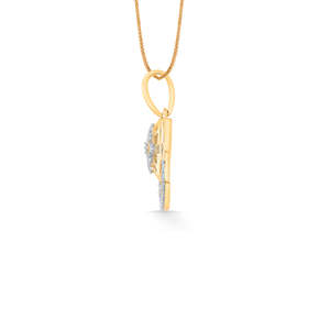 Collier pendentif en or rose, perle et diamant pour femme, chaîne en platine plaquée rhodium - Product Image 3