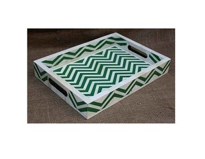 Bandeja Rectangular para servir licor con incrustaciones de hueso de Color azul hecha a mano, regalo elegante y decorativo para seres queridos - Product Image 2