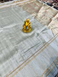 ส่าหรีผ้าไหมที่มีขอบทอสีทองซาริสำหรับงานแต่งงานและปาร์ตี้เสื้อผ้าอินเดียและปากีสถาน - Product Image 2