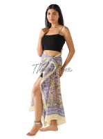 Paréos en coton imprimé indien Coastal Essentials à imprimé floral pour le bain et les aventures à la plage-Short Bikini Cover Wrap Pareo