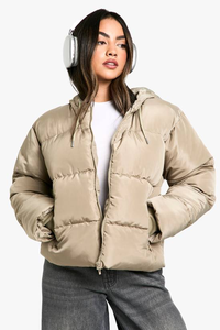 Hot Selling Winter Warm Windproof Breathable Knitted <b>Canvas</b> Hooded Puffer Jacket Shiny Outdoor Thick Polyester Filled for Men - Product Image 4