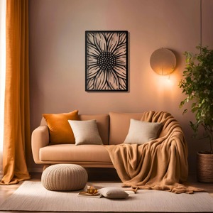 Arte de la pared de Metal hecho a mano Decoración elegante escultura de hierro colgante de pared moderno para sala de estar dormitorio y espacios de oficina - Product Image 6