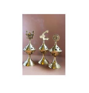 Gold Colored Mabkhara Gold <b>Bakhoor</b> <b>Burner</b> Handmade <b>Bakhoor</b> Jar Arabic <b>Burner</b> for Oud Ramadan Decoration Accessories - Product Image 1