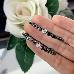 Women's Tishya 925 Sterling Silver 2Ct Moissanite <b>Hoop</b> Earrings <b>Rose</b> <b>Gold</b> Plated Wedding Party Anniversary Engagement - Product Image 2