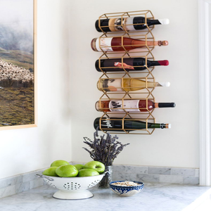 ชั้นวางไวน์ทรงเรขาคณิตโลหะร่วมสมัยมีให้เลือกทั้งสีทองและสีดำสามารถบรรจุได้ถึงสี่ขวดมีจำหน่ายที่ขายส่ง - Product Image 6