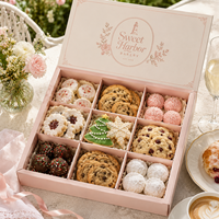 Boîtes cadeaux personnalisées pour biscuits avec fenêtre, emballages de boulangerie haut de gamme pour biscuits, desserts et friandises de fêtes
