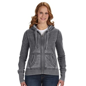 Sweat à capuche sport pour femme, fermeture éclair intégrale, 100% coton, vintage, hiver, séchage rapide et respirant - Product Image 1