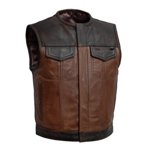 Premium Quality Men's Custom Stylish Leather Biker Vest Waterproof Motorbike Vest Good Quality Hot Sale Made By <b>Maximize</b> Wear - Product Image 2
