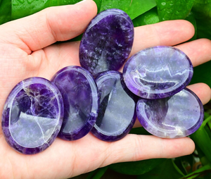 Vente en gros Pendentif en pierre d'inquiétude pour le pouce en améthyste naturelle de qualité étoile pour la guérison et la méditation de - Product Image 5