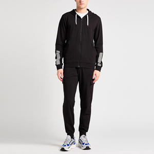 ชุดวอร์ม2ชิ้น90% 10% โพลีเอสเตอร์ผ้าสแปนเด็กซ์สำหรับวิ่งของผู้ชายชุดออกกำลังกายฟิตเนสยิมเสื้อผ้าชุดออกกำลังกาย - Product Image 2