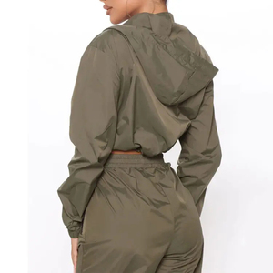 ชุดวอร์ม2ชิ้นสำหรับผู้หญิงชุดกันลมมีฮู้ดซิปเต็ม2026น้ำหนักเบาออกแบบโลโก้ได้ตามต้องการ - Product Image 4