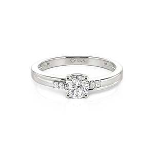 Jeulia Gold Plated Sterling <b>Silver</b> Bypass Engagement <b>Ring</b> with Claw <b>Set</b> Gemstone - Product Image 1