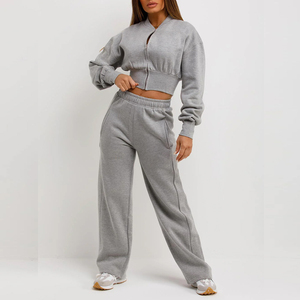 Taille personnalisée bas quantité minimale de commande coton fait de polyester pour femmes haut court survêtements nouveau style sur mesure pour femmes haut court survêtement - Product Image 3