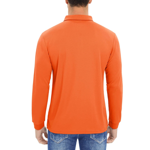 T-shirts à manches courtes pour hommes, boutons, imprimés décontractés, polyester/coton, orange, poche de golf, couleurs personnalisées, logo, vente en gros - Product Image 3