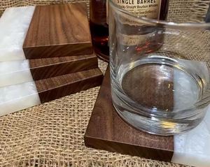 Indian Hot Selling Latest <b>Wooden</b> Coaster Square MDF <b>Placemat</b> with Attractive Resin Inlaid Classic Style - Product Image 2