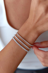 Pulsera de Tenis con Diamantes de Diseño Elegante al por Mayor, Piedra de Corte Brillante, Joyería Premium para Fiestas, Compromiso, Uso Diario, Oro Sólido de 14K - Product Image 5