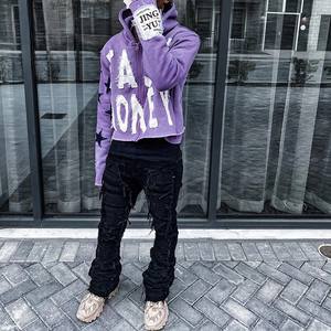 2026 Custom Manufacturer Label Distress Embroidery Patch Cotton French Terry Streetwear Acid Wash Boxy <b>Zip</b> <b>up</b> <b>Crop</b> <b>Hoodie</b> Men - Product Image 5