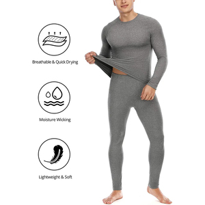 Transpirable para hombre Calzoncillos largos de lana Pantalones térmicos Capa base para clima frío al aire libre OEM debajo de la ropa Conjunto de ropa térmica - Product Image 2