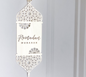 Customized Finished Metal Accented Moon Star Shape <b>Ramadan</b> Mubarak Wall Hanging Contemporary Wreath Outdoor Use Festive Decor - Product Image 1