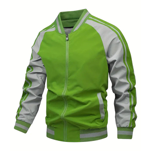 Chaqueta universitaria de bloque de color para hombre, ropa deportiva a rayas con cremallera, chaqueta Bomber informal para otoño e invierno, ropa para exteriores - Product Image 5