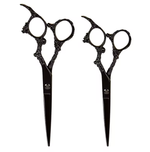 กรรไกรตกแต่งผมหน้าม้าสำหรับจัดแต่งทรงผมบางกรรไกรช่างตัดผมมังกรดำอุปกรณ์ช่างตัดผมขนาด6นิ้ว - Product Image 2