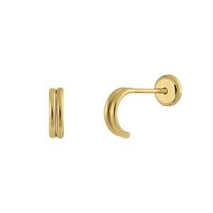 9K Solid Gold Fashion <b>Earrings</b> (Available 10K, 14K, 18K) Women Kids Ear Clip Screw <b>Back</b> Made in Spain - Product Image 1