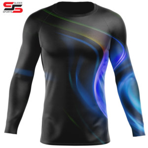 Women's Long Sleeve UPF50 <b>Surf</b> Swimming Compression Shirt Sublimation <b>Printed</b> Spandex BJJ Top Quick Dry Rash Guard - Product Image 5