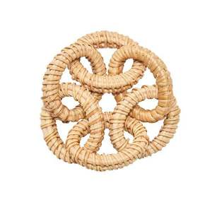 Vente en gros pas cher Anneau de serviette en rotin avec strass boucle de serviette pour décor de serviette de mariage - Product Image 1