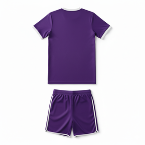 Ensemble de maillot de football personnalisé avec dégradé violet et or - Ensemble de maillot et short pour adulte, nom/nombre personnalisable, 100% polyester léger - Product Image 2