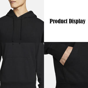 OEM Custom <b>Men</b> <b>Hoodie</b> Navy Blue Slim Fit Fleece Pullover <b>White</b> Contrast Drawstring Sweatshirt Factory Wholesale Low MOQ Bulk - Product Image 4
