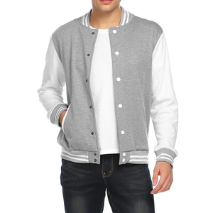 Chaqueta universitaria de hombre en blanco de diseñador OEM con logotipo personalizado para hombre, ropa de calle con parche de chenilla, chaquetas universitarias bordadas de béisbol de cuero - Product Image 3