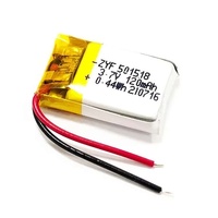 Batterie Lipo ultra-mince de qualité A+ 3,7 V personnalisée UN38.3/CE 501518 501520 120 mAh 150 mAh Batteries au lithium pour appareil auditif