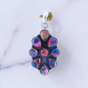 Colgantes de Plata de Ley 925 con Piedras Preciosas de Turquesa Ostra, Joyería a Precio de Mayoreo - Product Image 2