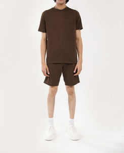 Ensemble été pour homme, jersey en coton 100% lourd 350GSM, respirant, surdimensionné, épaules tombantes, style hip-hop, t-shirt et short - Product Image 1