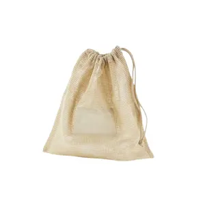 Direct Manufacturer Prices Cotton Mesh Sack Bag with Rope Drawcord Closer Cotton Mesh Sack Bag For Sale