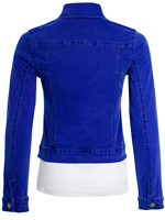Veste en jean décontractée pour femme de haute qualité, manches longues, grande taille, bleue, avec design déchiré élégant, en coton respirant et peau de mouton