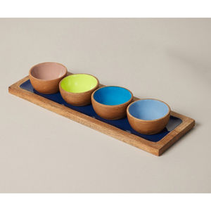 Tazones para Servir de Madera de Mango Hechos a Mano Más Vendidos, Interior de Esmalte Blanco, Vajilla Moderna para Cocina, Proveedor Mayorista a Bajo Precio - Product Image 5