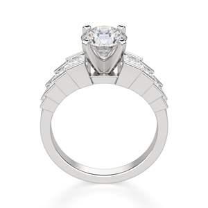 Anillo de compromiso de moissanita vintage de corte redondo brillante - Product Image 2