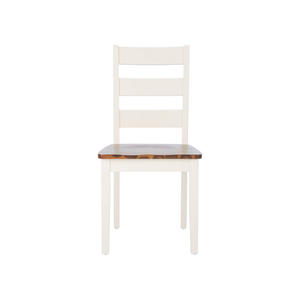 Chaise de salle à manger moderne en bois de teck massif avec finition blanche et naturelle Mobilier d'intérieur et d'extérieur pour appartement et villa - Product Image 2