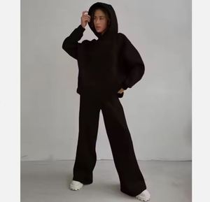 Chándal de invierno de gran tamaño, chándal de algodón, conjunto de 2 piezas, chándal para mujer, conjuntos de pantalones de dos piezas, joggers para mujer, pista apilada - Product Image 5