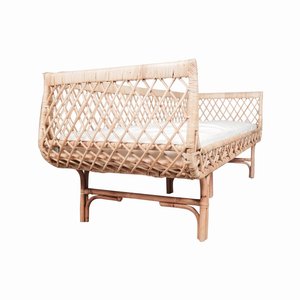 Sofá-cama de ratán hecho a mano, bonito - Product Image 3