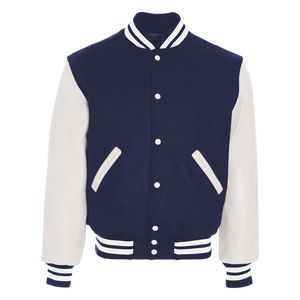 Veste Letterman en laine de qualité supérieure pour hommes avec veste de baseball en cuir véritable personnalisée pour l'université américaine avec fermeture à bouton couvert - Product Image 1