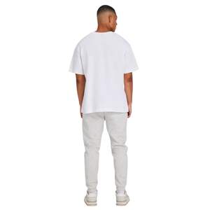 Pantalon de survêtement collectif gris chiné pour hommes coupe décontractée 80% coton polaire taille élastique durable vêtements de tous les jours logo surélevé - Product Image 3