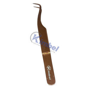 Pince à épiler d'extension de cils à volume incurvé de qualité supérieure Kimbel KI 90 882 acier inoxydable pointe en fibre lisse de haute précision 12cm personnaliser - Product Image 1