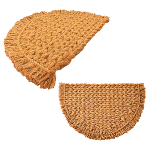 TOP ITEM Alfombrilla de fibra de coco trenzada de media luna Una adición elegante a cualquier entrada con propiedades antideslizantes - Product Image 1